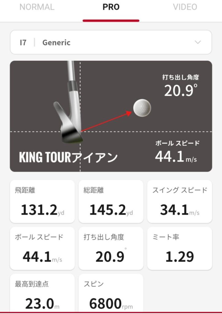 KING Tour(キングツアー)アイアン試打データ